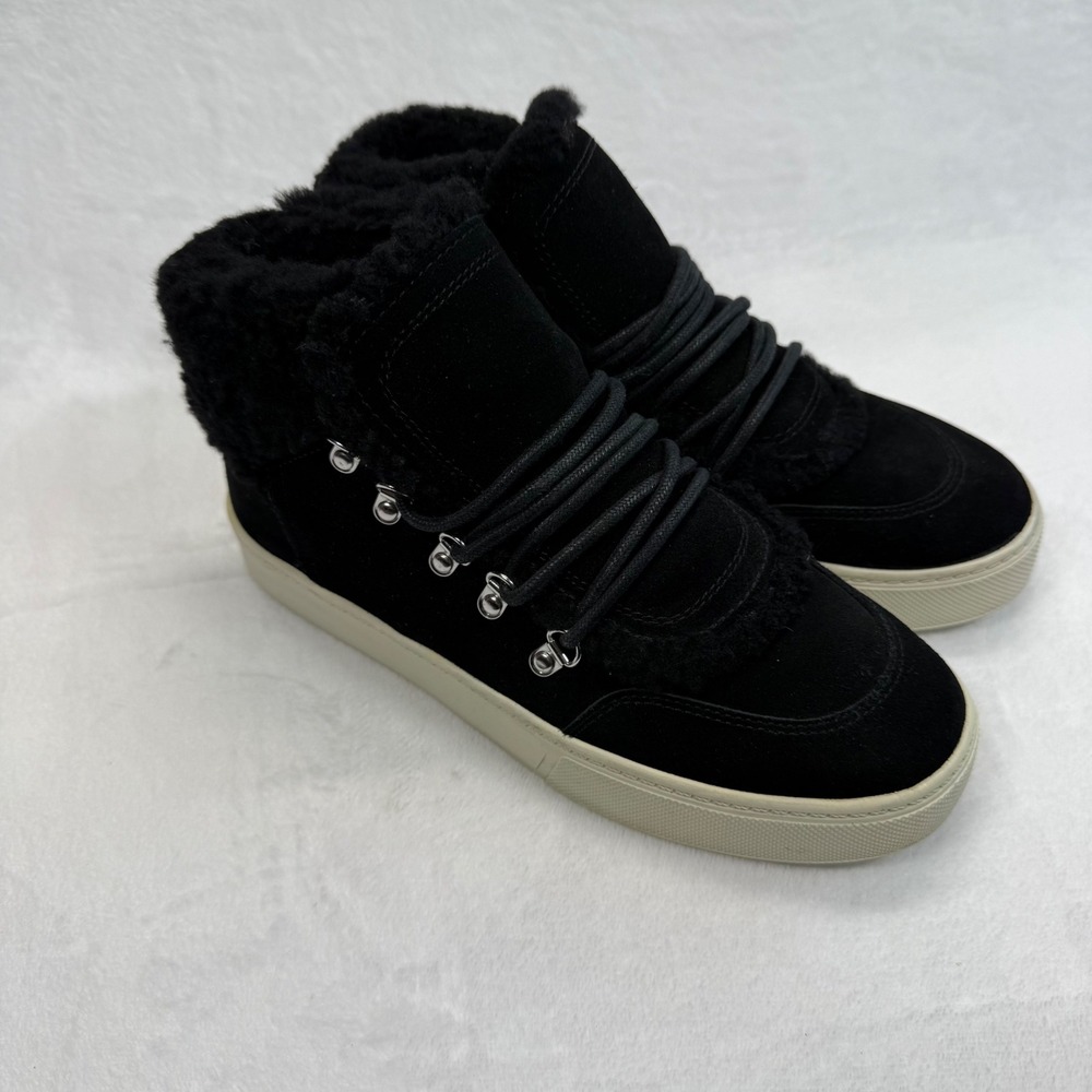 Marc Fisher Suede Shearling Lined High Top Sneakers Lace Up Boots Size‎ 7M